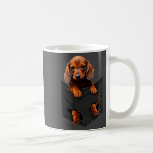 Dachshund In My Cket  コーヒーマグカップ (右)