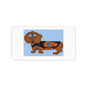 Dachshund in Racing Jacket ラベル (正面)