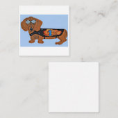 Dachshund in Racing Jacket Flat Note Card ノートカード (正面/裏面)
