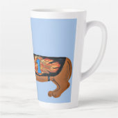 Dachshund in Racing Jacket Mug カフェラテマグ (右)