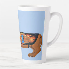 Dachshund in Racing Jacket Mug カフェラテマグ