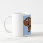 Dachshund in Racing Jacket Mug コーヒーマグカップ (左)