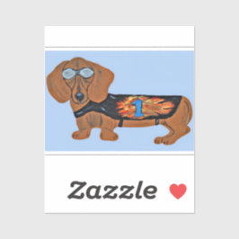 Dachshund in Racing Jacket Sticker シール