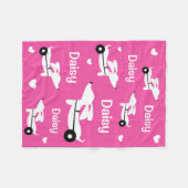 Dachshund IVDD車いすウィナードッグピンク毛布 フリースブランケット (正面(横))