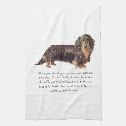 Dachshund Keepsake – 女性 キッチンタオル (縦)
