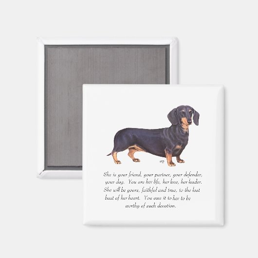 Dachshund Keepsake – 女性 マグネット (正面/裏面)