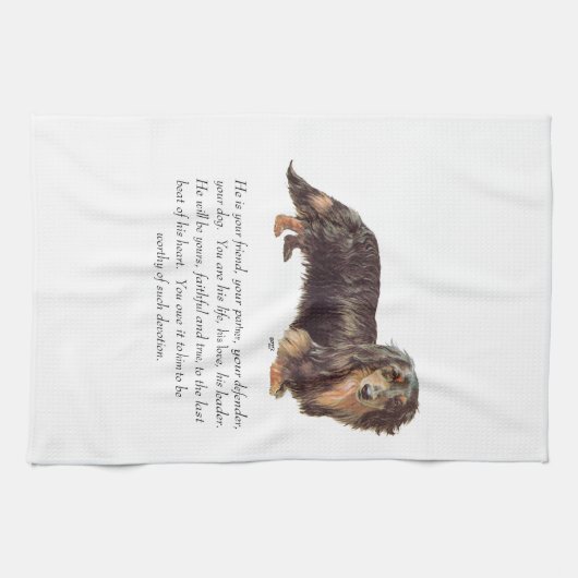 Dachshund Keepsake – 男性 キッチンタオル (横)