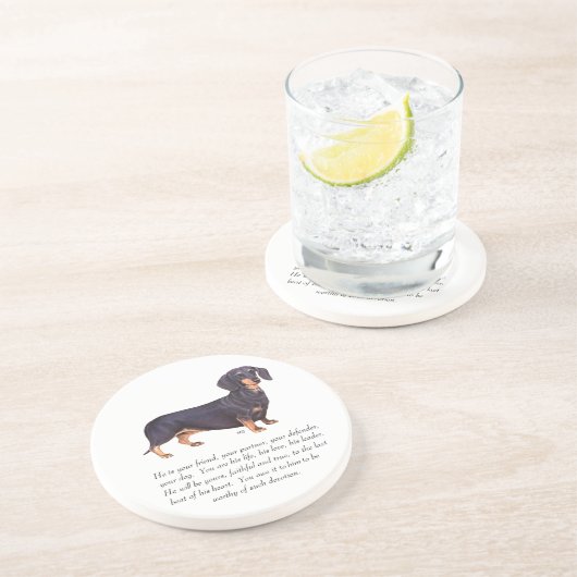Dachshund Keepsake – 男性 コースター (側面)