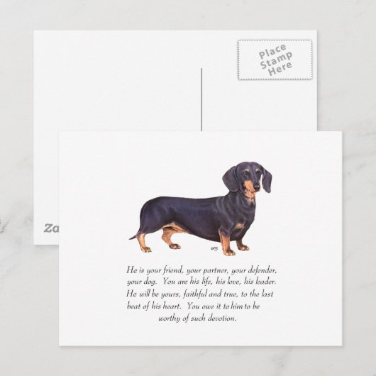 Dachshund Keepsake – 男性 ポストカード (正面/裏面)