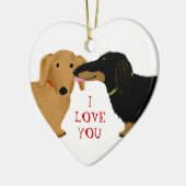 Dachshund Kiss Cute Wiener Dogs Love | Custom セラミックオーナメント (左)