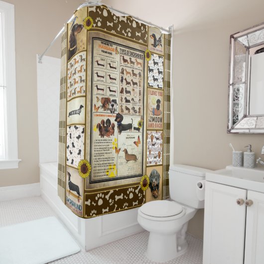 Dachshund Knowledge Branket Gift シャワーカーテン (インサイチュ)