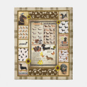 Dachshund Knowledge Branket Gift フリースブランケット (正面)