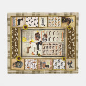 Dachshund Knowledge Branket Gift フリースブランケット (正面(横))