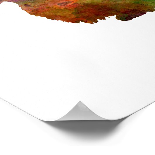 Dachshund Long Haired  in watercolor-2 ポスター (角)