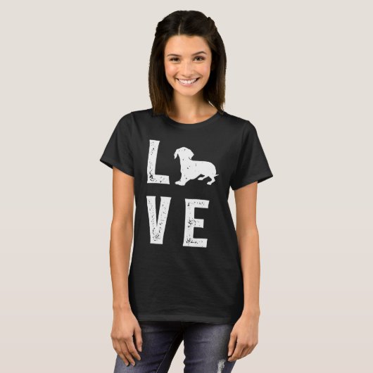 Dachshund Love  1 Tシャツ (正面フル)