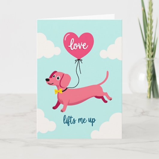 Dachshund Love Lifts You Up Card カード (正面)