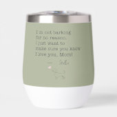 Dachshund Love Message Personalized Sage Green (正面)