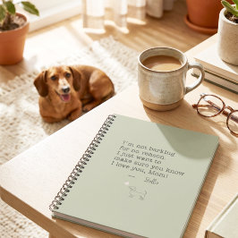 Dachshund Love Message Personalized Sage Green ノートブック
