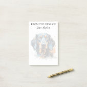 Dachshund Lover Monogrammed Dog ポストイット (デスク上)