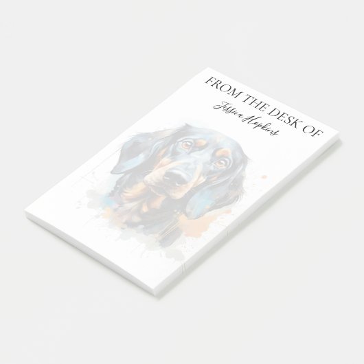 Dachshund Lover Monogrammed Dog ポストイット (アングル)