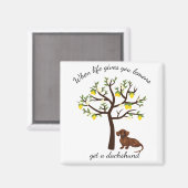 Dachshund Magnet When Life 与え You Lemons マグネット (正面/裏面)