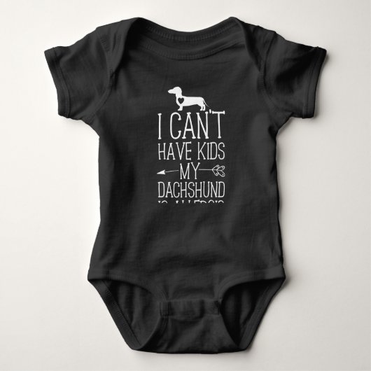 Dachshund Mama Gift Funny Dog Mom S Cant Have Kids ベビーボディスーツ (正面)