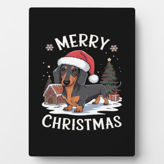 Dachshund Merry Christmas Classic T-Shirt フォトプラーク (正面)