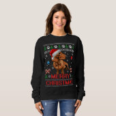 Dachshund Merry Christmas Tree Light Pajama Dackel スウェットシャツ (正面フル)