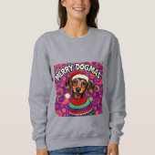 Dachshund Merry Dogmas スウェットシャツ (正面)