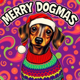 Dachshund Merry Dogmas スウェットシャツ