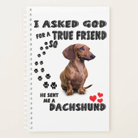 Dachshund Miniature Gift, Sausage Dog, Weenie Wog, プランナー手帳 (正面)