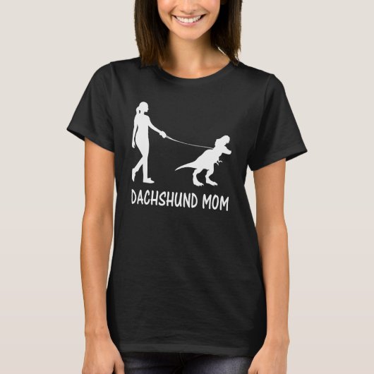 Dachshund Mom Doxie Mama犬恐竜の女性母 Tシャツ (正面)