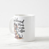 Dachshund Mom Needs Coffee Funny Coffee Mug Dachsh コーヒーマグカップ (正面左)