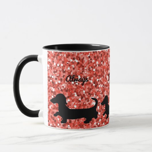 Dachshund Mug後を追 Yourハート Doxie Lover Gift マグカップ (左)