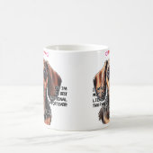 Dachshund Mug、犬の名前を追加、文字を変更できる コーヒーマグカップ (中央)