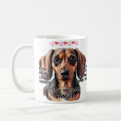 Dachshund Mug、犬の名前を追加、文字を変更できる コーヒーマグカップ (左)