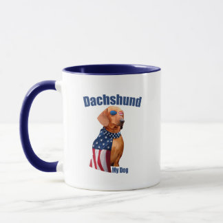 Dachshund Mug – Funny Patriotic Dog Lover マグカップ