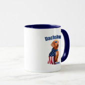 Dachshund Mug – Funny Patriotic Dog Lover マグカップ (正面右)