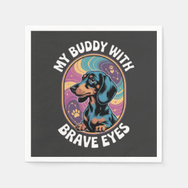 Dachshund My Buddy With Brave Eyes スタンダードカクテルナプキン