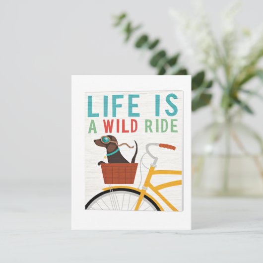 Dachshund on Bicycle サンキューカード (スタンド正面)