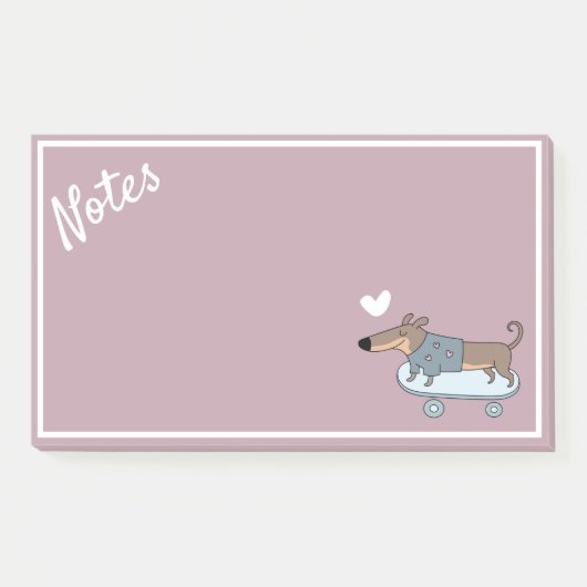 Dachshund on Skateboardポストイットノート ポストイット (正面)