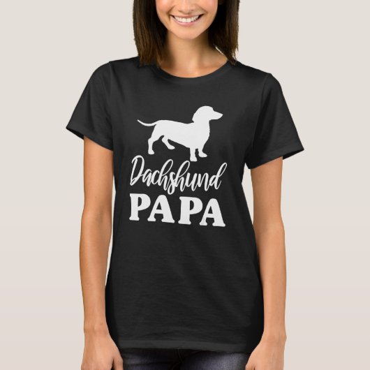 Dachshund Papa Weenie Wiener Dog papa Grandpa fath Tシャツ (正面)