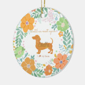 Dachshund Pastel Orange Custom Photo Memorial セラミックオーナメント (左)