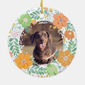 Dachshund Pastel Orange Custom Photo Memorial セラミックオーナメント (裏面)
