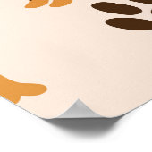 Dachshund Pattern:ヴィンテージプリントデザイン ポスター (角)