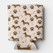 Dachshund Pattern:ヴィンテージプリントデザイン 缶クーラー (裏面)