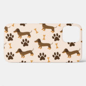 Dachshund Pattern:ヴィンテージプリントデザイン Case-Mate iPhoneケース (裏面 (横))