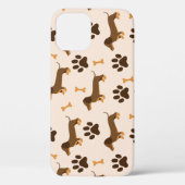 Dachshund Pattern:ヴィンテージプリントデザイン Case-Mate iPhoneケース (裏面)