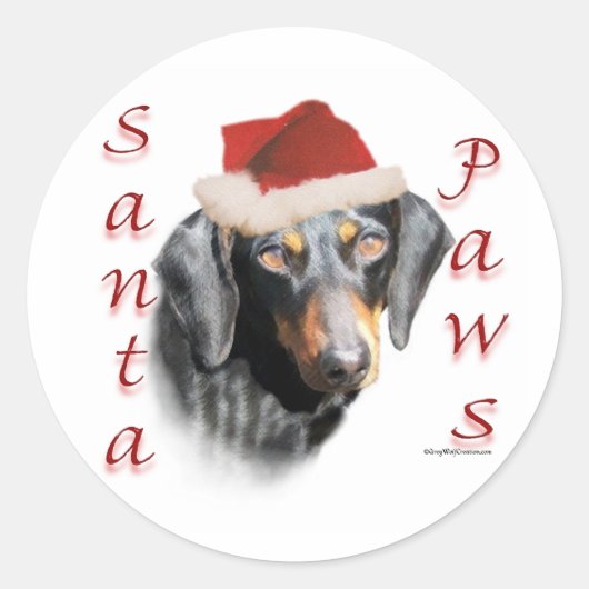 Dachshund Paws (smooth)スタンプ ラウンドシール (正面)