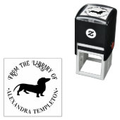 Dachshund Pet Dog Silhouette Library図書名 セルフインキングスタンプ (インサイチュ)